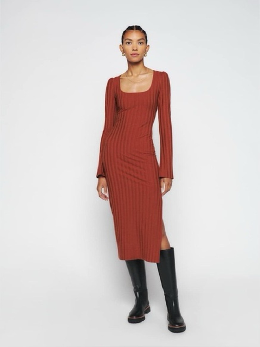 Reformation knit dress size large, color oxide